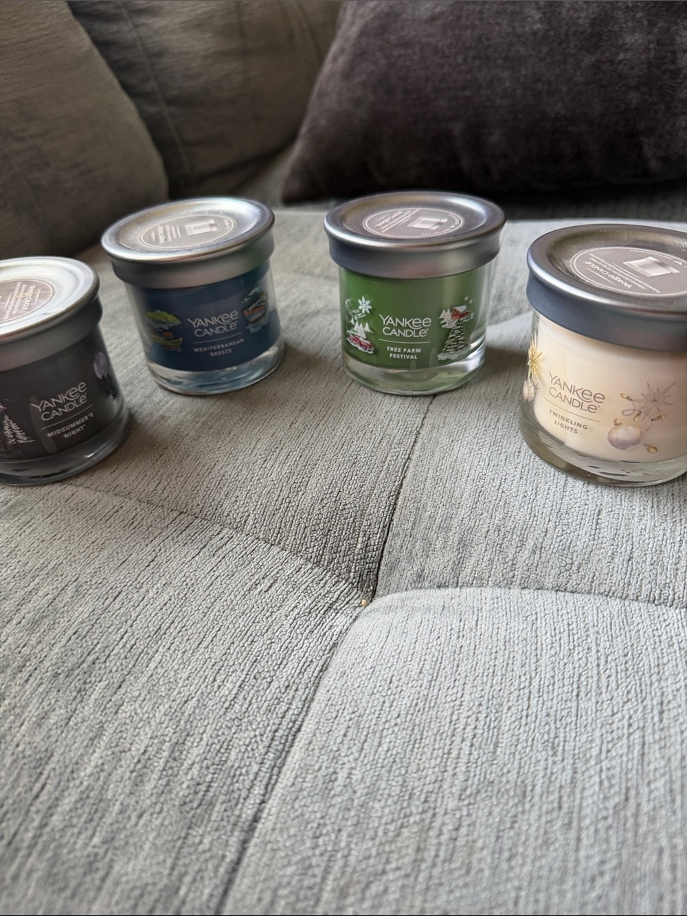 Yankee Candle 4-Piece Small Jar Set - Green, Blue, Gray, Cream